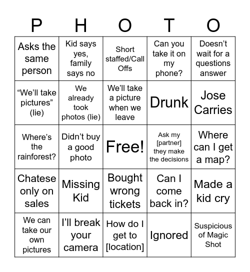 Winter Lights Bingo Card