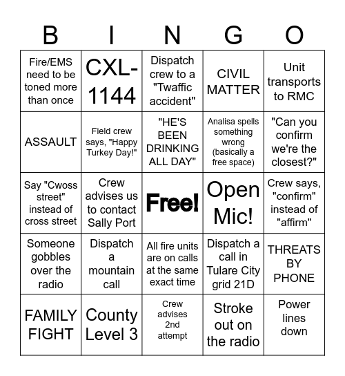 RADIO OP VERSION Bingo Card