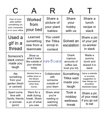 Rare Carat Bingo - September Edition Bingo Card