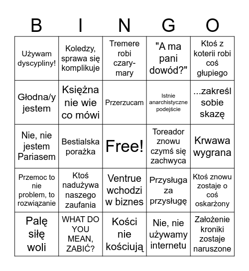Gdańsk Bingo Card