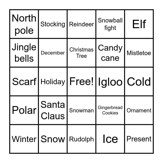 Christmas bingo Card