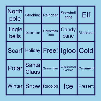 Christmas bingo Card