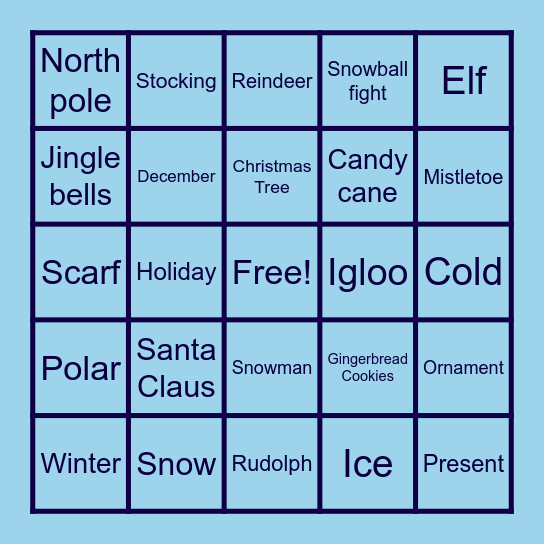 Christmas bingo Card