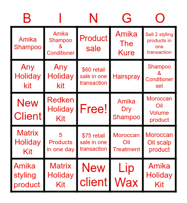 Station 5 Salon Bingo Card
