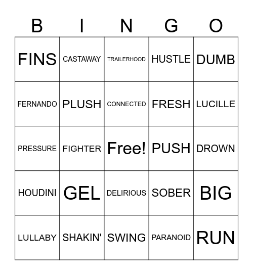 ONE WORD TITLES Bingo Card