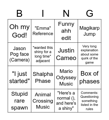 Jason Videos Bingo Card