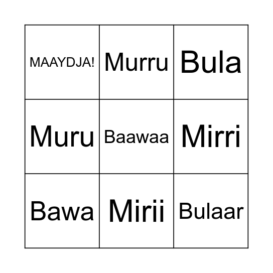 Homophones Bingo Card