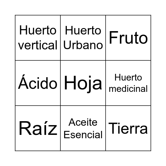 Loteria Aldea Bingo Card