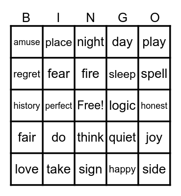 Morpheme Bingo: Root Words Bingo Card