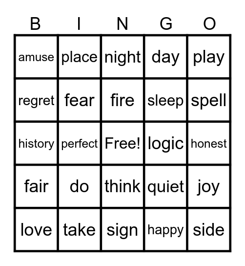 Morpheme Bingo: Root Words Bingo Card