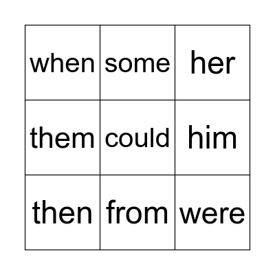 Sight words 11 Bingo Card