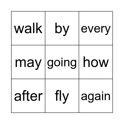 Sight words 12 Bingo Card