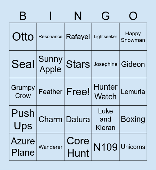 LADS Bingo Card