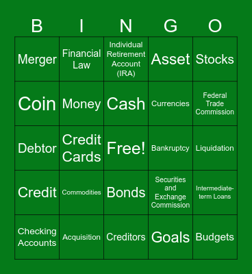 Smart Money Bingo Card
