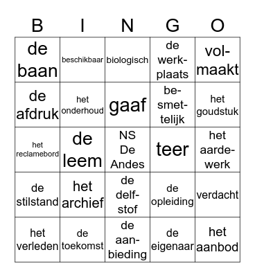 Taalactief thema's 1 en 2  groep 6 Bingo Card