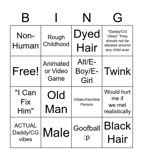 Bunni FO Bingo Card