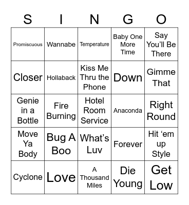 Thanksgiving 2025 SINGO Bingo Card