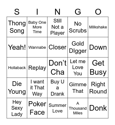 Thanksgiving 2025 SINGO Bingo Card