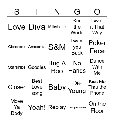 Thanksgiving 2025 SINGO Bingo Card