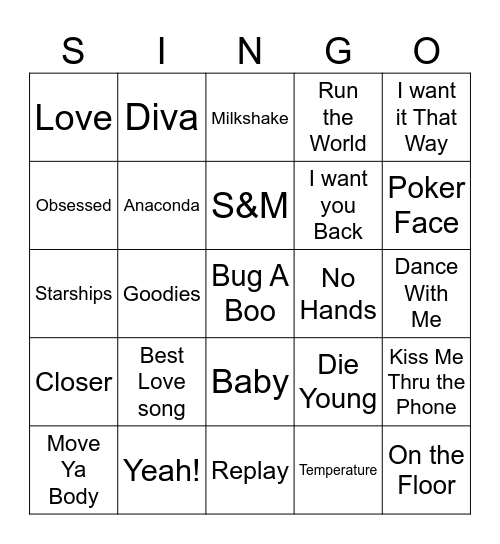 Thanksgiving 2025 SINGO Bingo Card