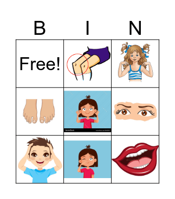 BODY PARTS Bingo Card