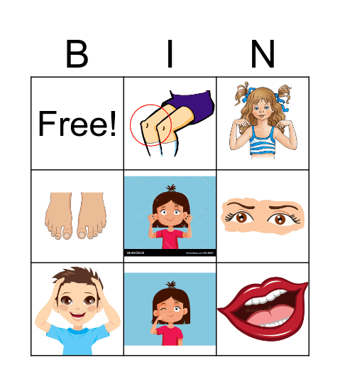 BODY PARTS Bingo Card