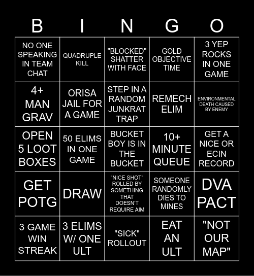 First Ever Bingo: Revisited Bingo Card
