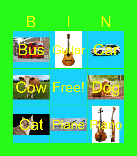 Untitled sounds Bingo Card