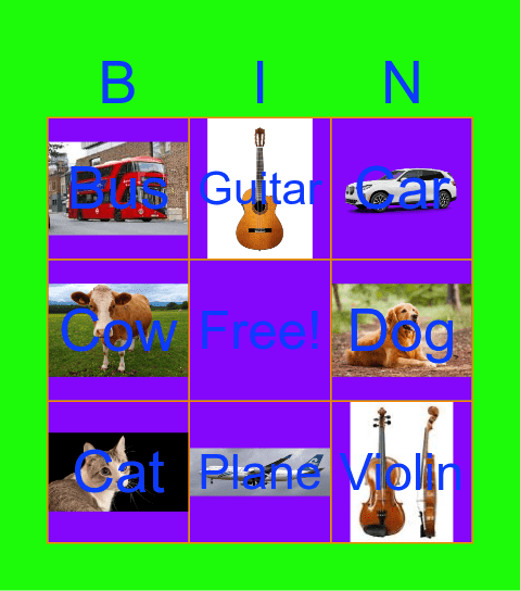 Untitled sounds Bingo Card