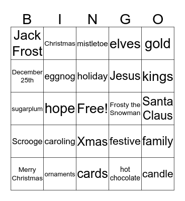 Christmas Bingo Card