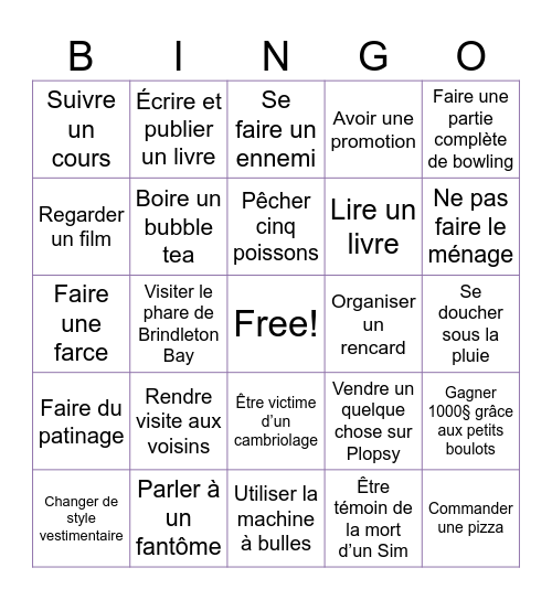 Bingo Perfect Life Bingo Card