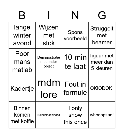 BINGO Card