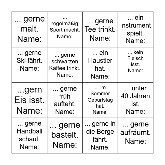 Wusstest Du eigentich, dass...... Bingo Card