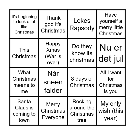 TEC Julefrokost 2025 Bingo Card