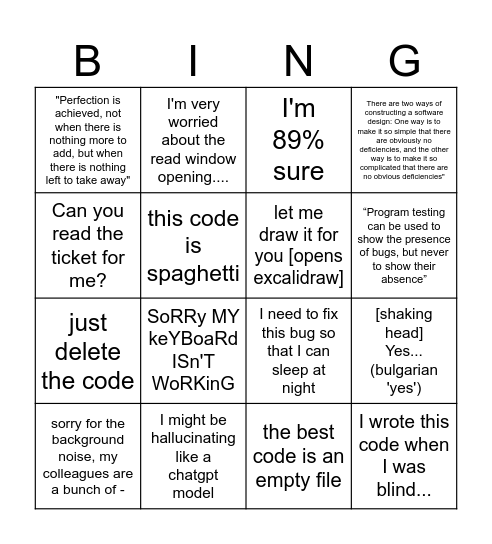 Anthony meeting bingo Card