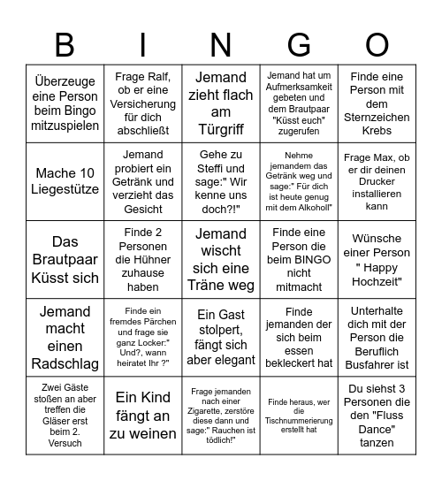 Hochzeit Mike & Yvonne Bingo Card