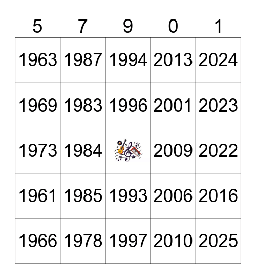 Muziek-Hitster-Bingooooo!!! Bingo Card