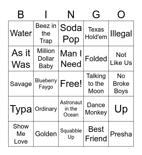 Viral TikTok Bingo Card