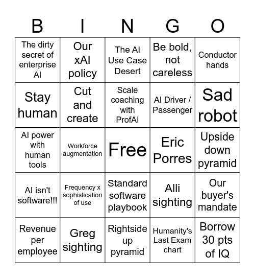 Section POV Bingo Card