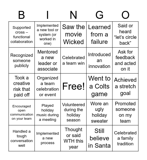 ILFS / IM  2025 Leader Success Bingo Card