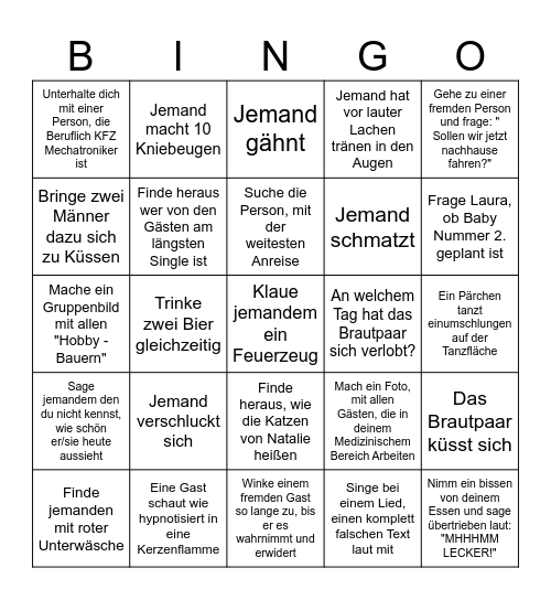 Hochzeit Mike & Yvonne Bingo Card