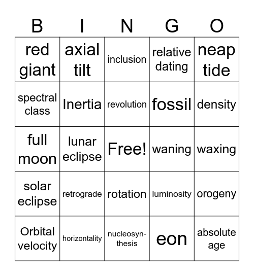 ESS Fall stuff Bingo Card