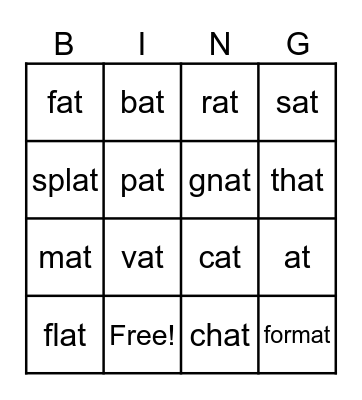-at Family Bingo Card