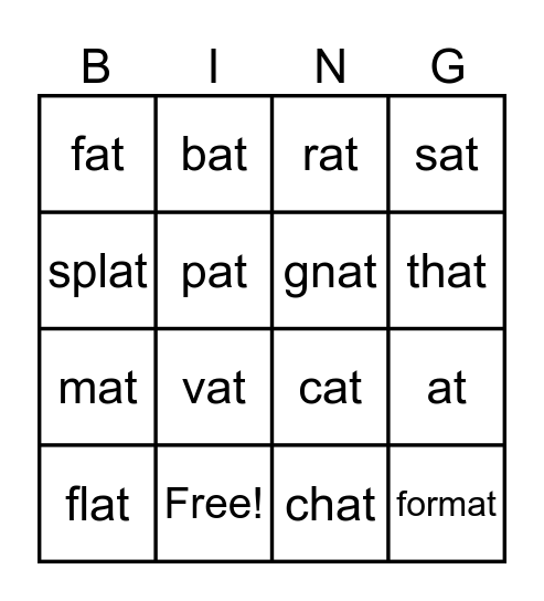-at Family Bingo Card