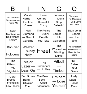 Singo Bingo Card