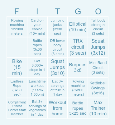 2026 FITGO Bingo Card