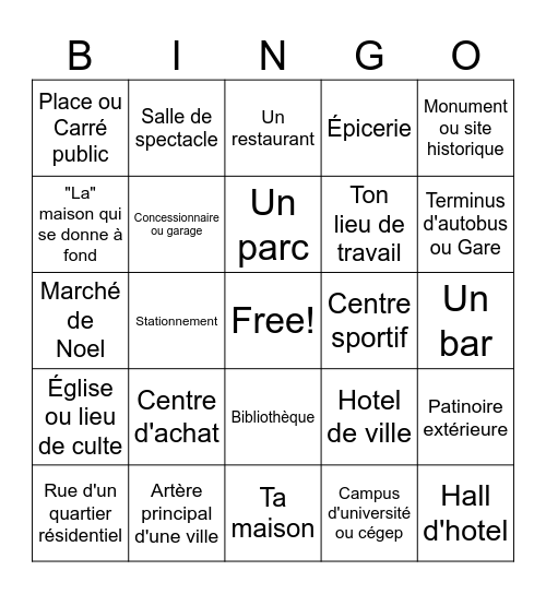 Bingo Photo Lumières de Noel Bingo Card
