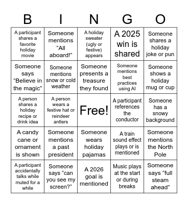 Sun 2025 - Q4 Bingo Card Bingo Card