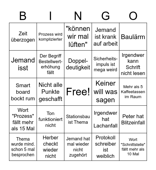 Teamrunde Bingo Card