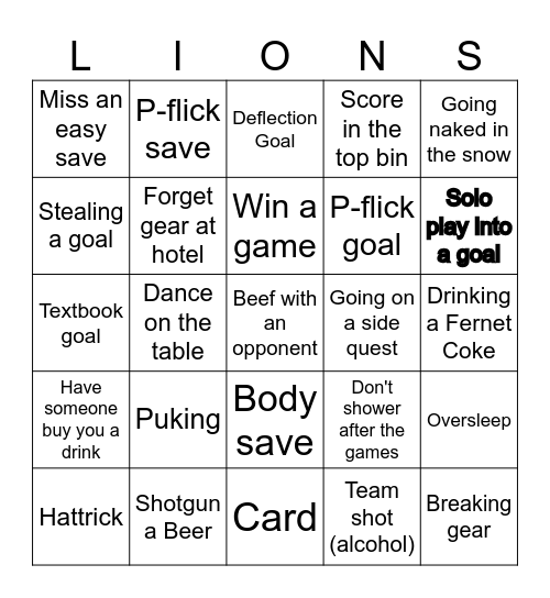 Lions Trondheim Bingo! Bingo Card